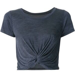 Tiny Willow Blue Front Tie Pullover Tee Size Small/Medium #322